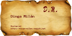 Dinga Milán névjegykártya